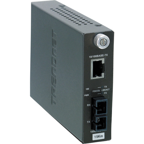 TRENDnet 100Base-TX to 100Base-FX Single Mode SC Fiber Converter (15KM)