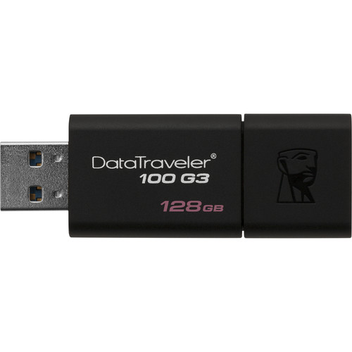 Kingston 128GB Data Traveler 100 G3 USB 3.0 Flash Drive (Black)