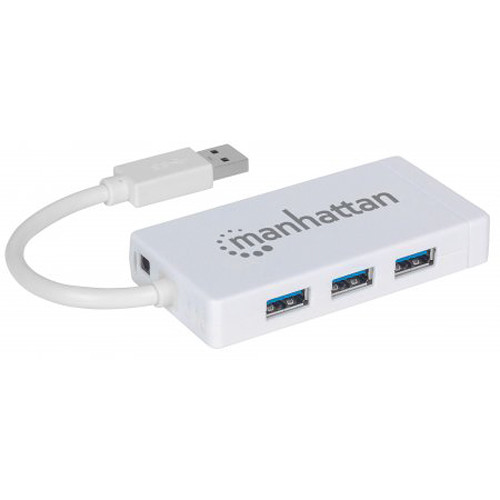 Manhattan 3-Port USB 3.0 Hub with Gigabit Ethernet Adapter