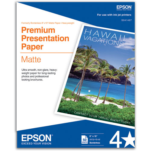 Epson Premium Presentation Paper Matte (8 x 10", 50 Sheets)