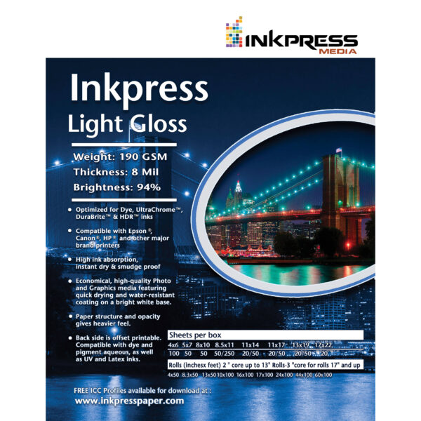 Inkpress Media Light Gloss (11x17" - 100 Sheets)
