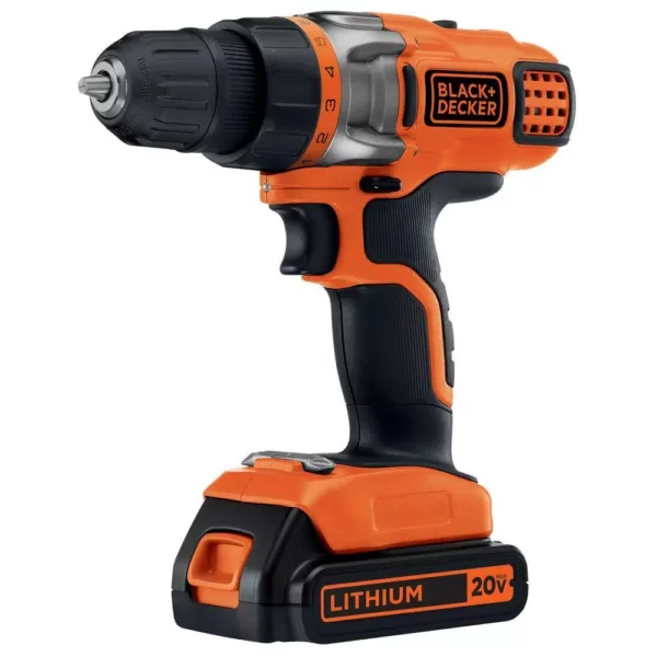 BLACK+DECKER 20-Volt MAX Lithium-Ion Cordless Drill/Driver with Battery 1.5Ah and Charger