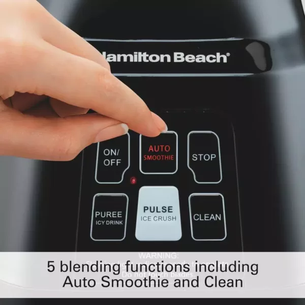 Hamilton Beach 40 oz. 2-Speed Black Glass Smoothie Smart Blender