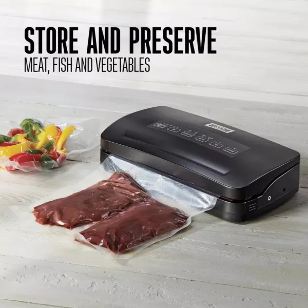 Weston Black Food Vacuum Sealer with Roll Storage and Bag Cutter