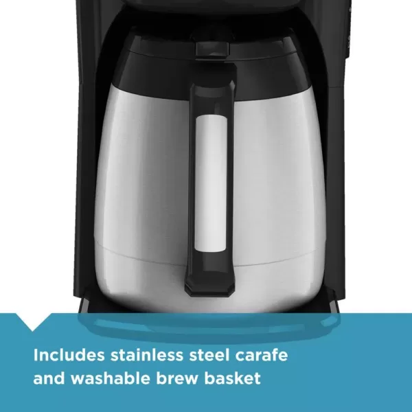 BLACK+DECKER 12-Cup Programmable Stainless Steel Drip Coffee Maker with Thermal Carafe