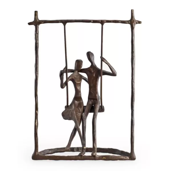 DANYA B Couple on a Swing Cast Bronze Sculpture