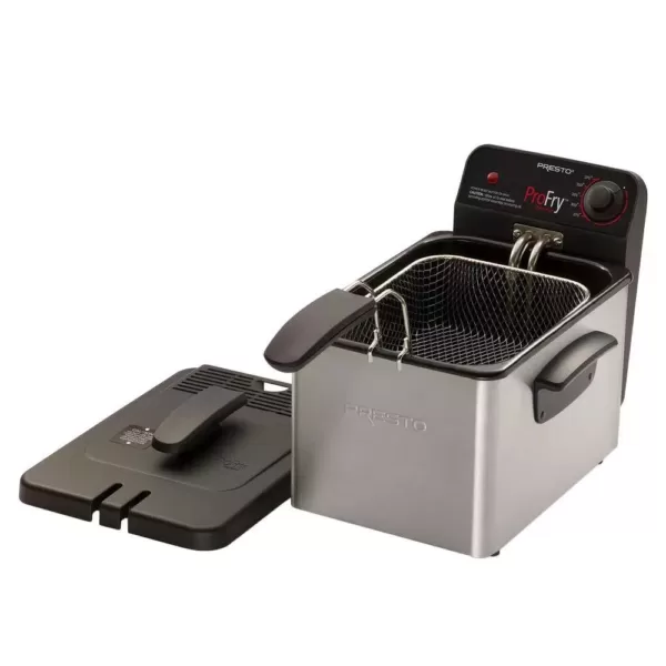 Presto Professional 3.2 Qt. Stainless Steel Deep Fryer with Fry Basket