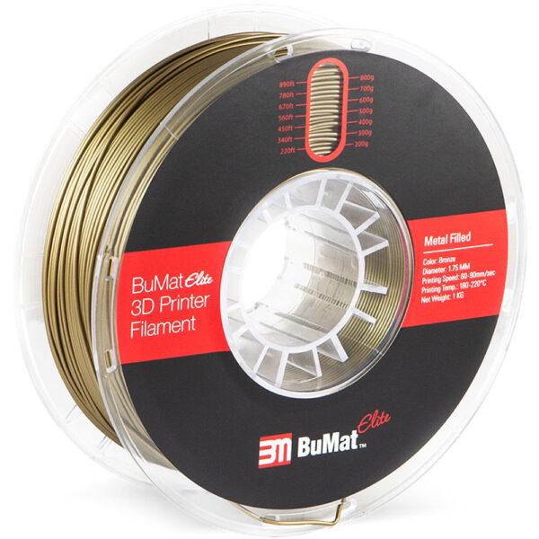BuMat Elite 1.75mm Metal-Filled Filament (1kg, Bronze)