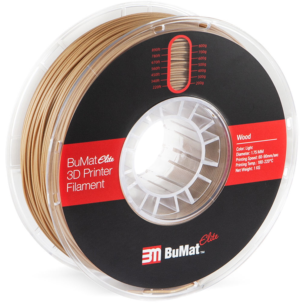 BuMat Elite 1.75mm Wood Filament (1kg, Light Wooden)
