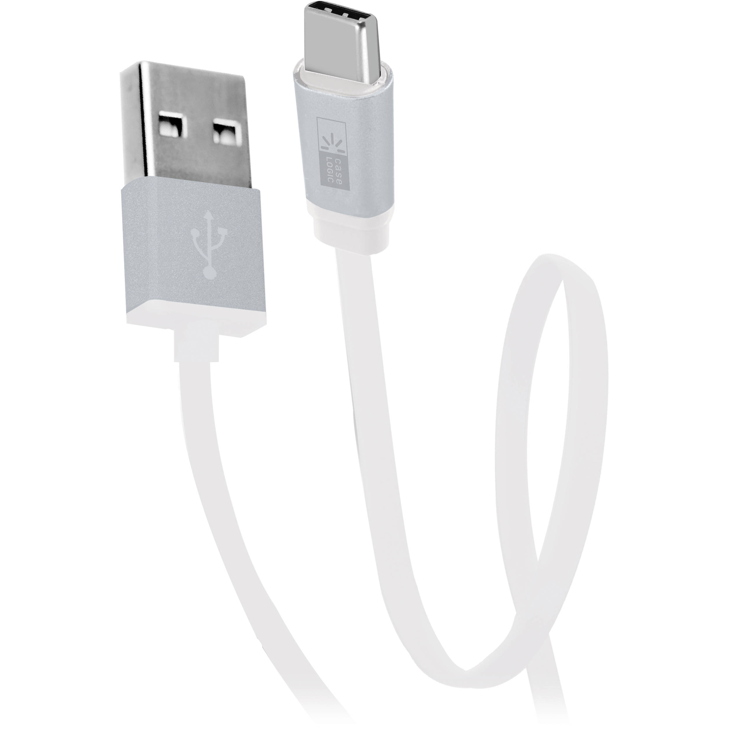 Case Logic Flat USB 2.0 Type-C Charge & Sync Cable (3.5'/White)
