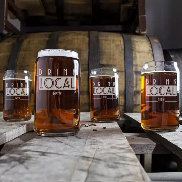 Cathy's Concepts "Drink Local" 16 oz. Craft Beer Can Glasses