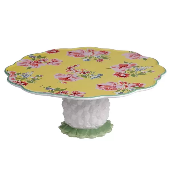 Certified International English Garden 12 in. Multicolored Cake Stand