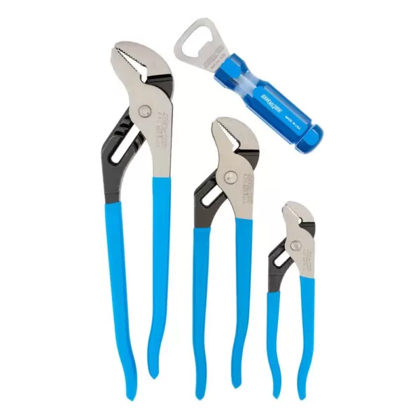 Channellock 12 in., 9-1/2 in. and 6-1/2 in. Tongue and Groove Plier Set (3-Piece)