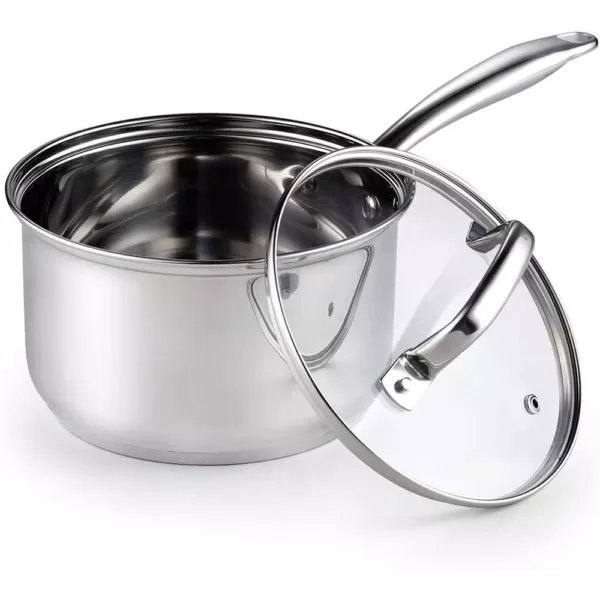 Cook N Home 3 qt. Stainless Steel Sauce Pan with Glass Lid