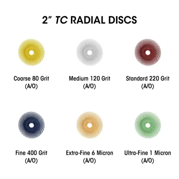 Dedeco Sunburst 7/8 in. Knife-Edge Radial Discs - 1/16 in. Fine 400-Grit Arbor Rotary Polishing Tool (48-Pack)