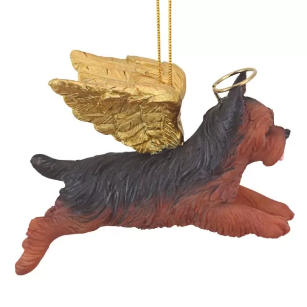 Design Toscano 2.5 in. Honor the Pooch Yorkie Holiday Dog Angel Ornament