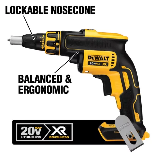 DEWALT 20-Volt MAX XR Cordless Drywall Screw Gun/Cut-out Tool Combo Kit (2-Tool) with (2) 20-Volt 2.0Ah Batteries & Charger