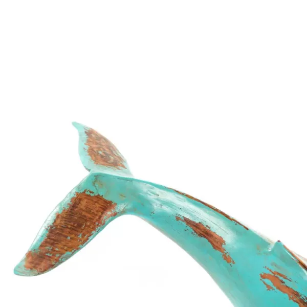 Zentique Polyresin Distressed Turquoise and Brown Humpback Whale