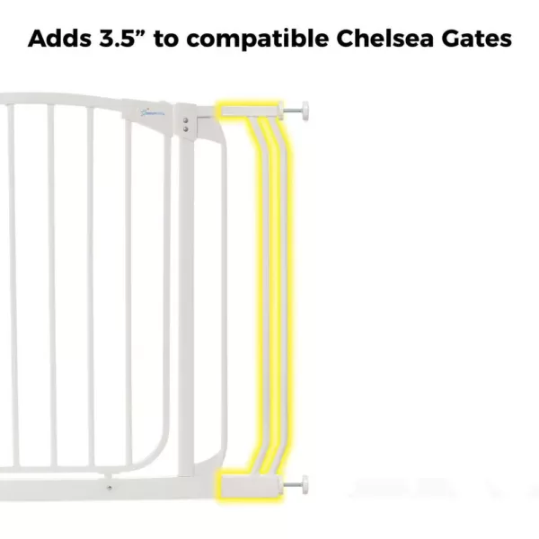 Dreambaby 3.5 in. Gate Extension for White Chelsea Standard Height Child Safety Gate
