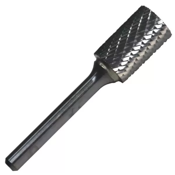 Drill America 1/4 in. x 1 in. Cylindrical Radius End Solid Carbide Burr Rotary File Bit with 1/4 in. Shank