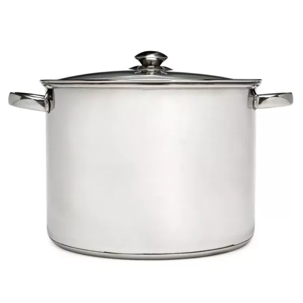 Ecolution Pure Intentions 16 qt. Stainless Steel Stock Pot in Polished Stainless Steel with Glass Lid
