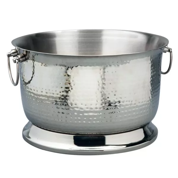 Elegance 3.75 Gal. Hammered Stainless Steel Party Tub with Double Wall Insulation