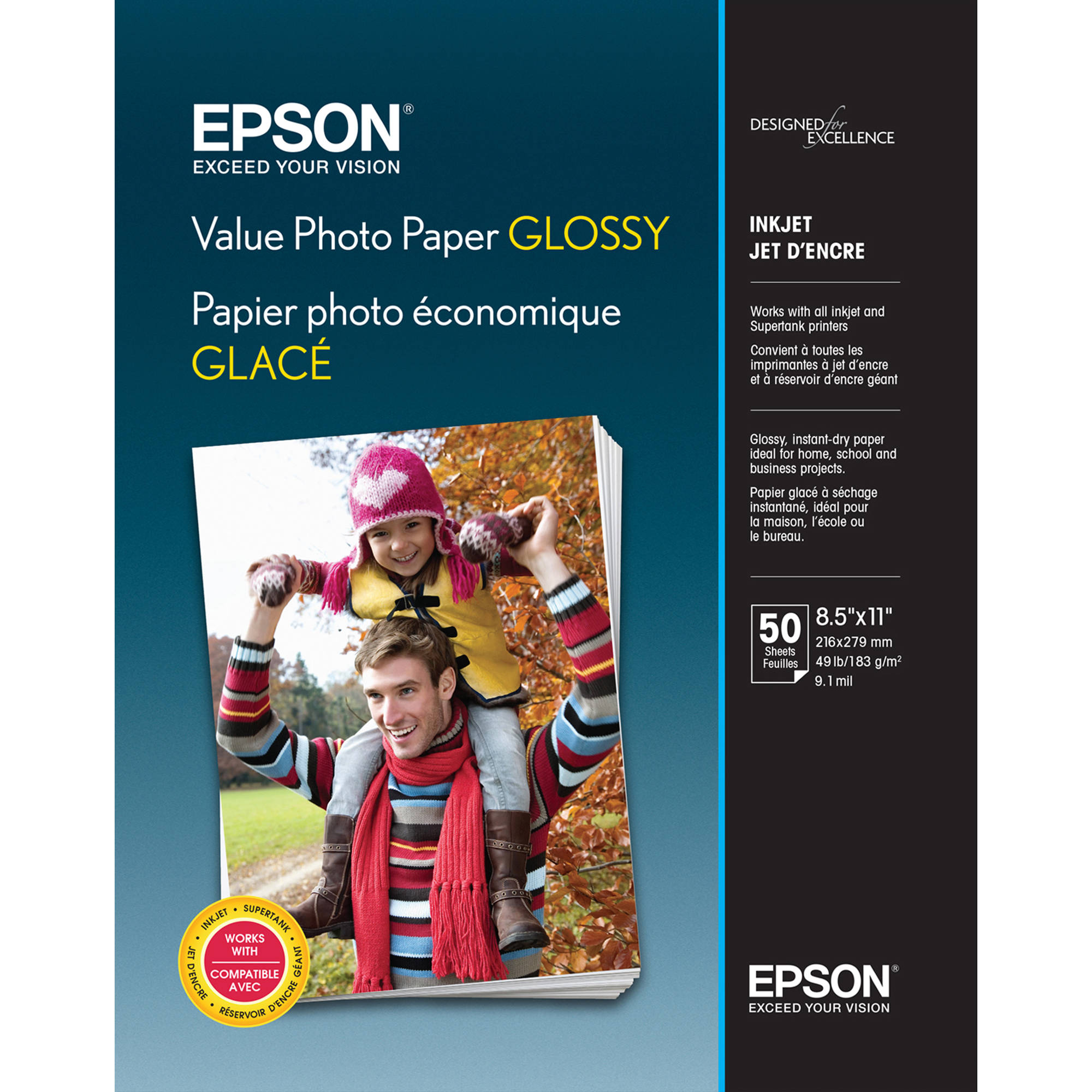 Epson Value Photo Paper Glossy (8.5 x 11", 50 Sheets)