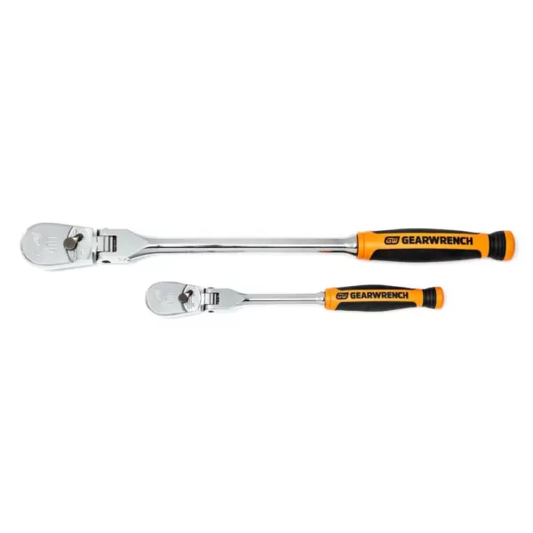 GEARWRENCH 1/4 in. and 3/8 in. 90-Tooth Dual Material Flex Head Ratchet Set (2-Piece)