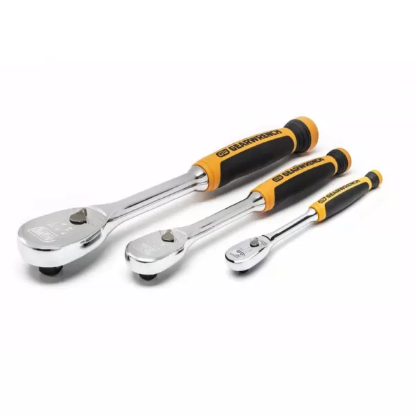 GEARWRENCH 1/4 in., 3/8 in. and 1/2 in. 90-Tooth Dual Material Ratchet Set (3-Piece)