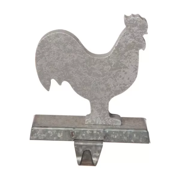 Glitzhome 6.1 in. L Galvanized Metal Cock Stocking Holder