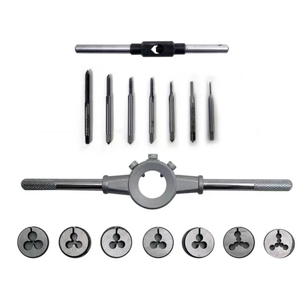 Gyros Mini Tap and Die Set with Tap Wrench and Die Stock (16-Piece)