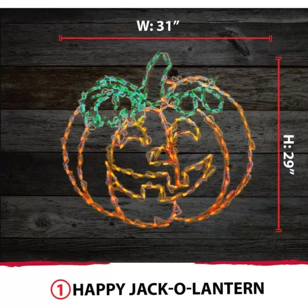 Haunted Hill Farm Happy Jack-O-Lantern Indoor/Outdoor LED Halloween Window Light