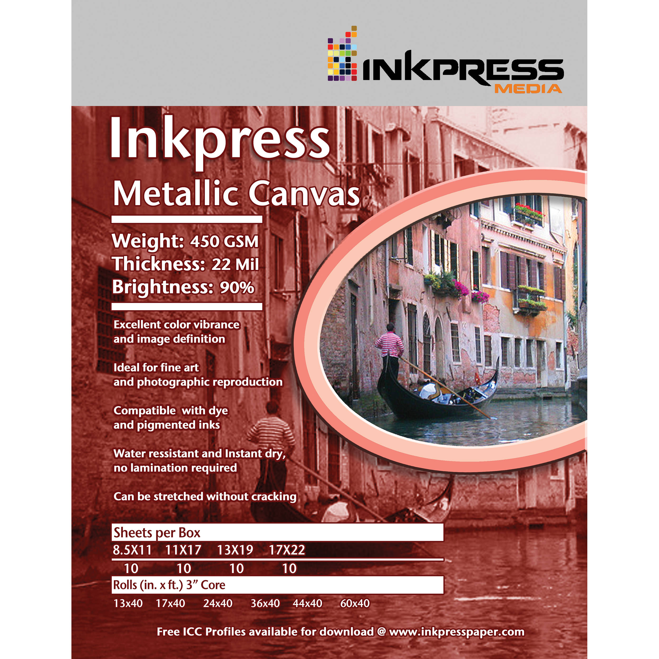 Inkpress Media Metallic Canvas (13 x 19", 50 Sheets)