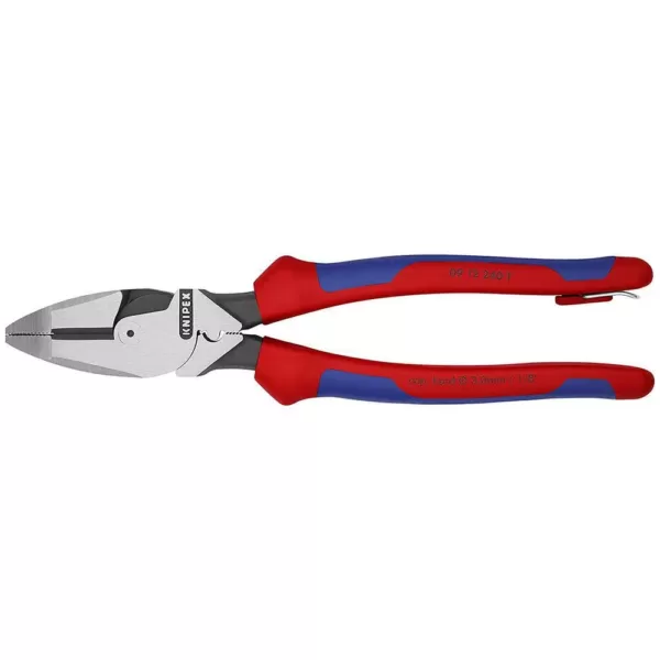 KNIPEX 9-1/2 in. Ultra-High Leverage Lineman's Pliers with Fish Tape Puller, Crimper and Tether Attachment