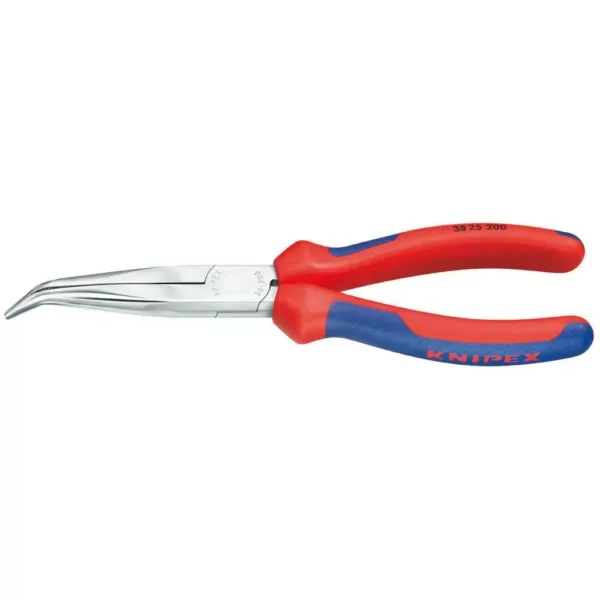 KNIPEX 8 in. Angled Long Nose Pliers without Cutter with Comfort Grip