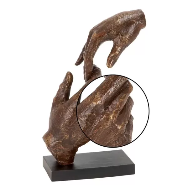 LITTON LANE 12 in. x 6 in. The Connecting Hands Decorative Figurine in Colored Polystone
