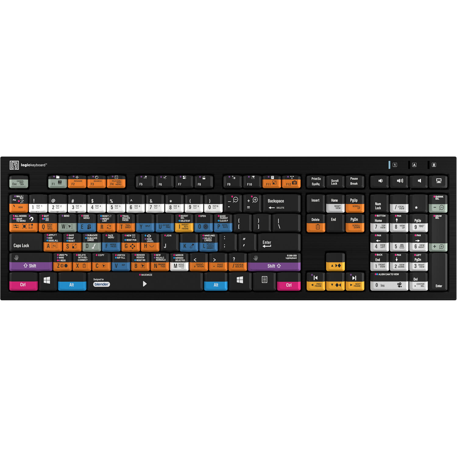 LogicKeyboard Nero PC Slim Line Keyboard for Blender 3D (US English)