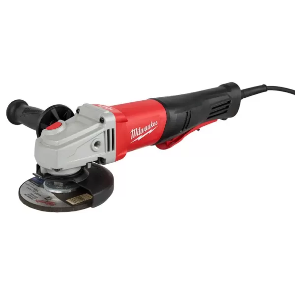 Milwaukee 11 Amp Corded 4-1/2 in. or 5 in. Braking Small Angle Grinder Paddle with No-Lock