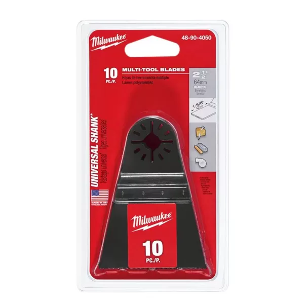 Milwaukee 2-1/2 in. Oscillating Tool Bi-Metal Cutting Blade for Wood and Metal (10-Pack)