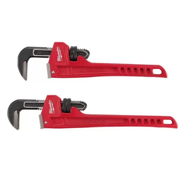 Milwaukee 14 in. and 18 in. Steel Pipe Wrench Set (2-Piece)