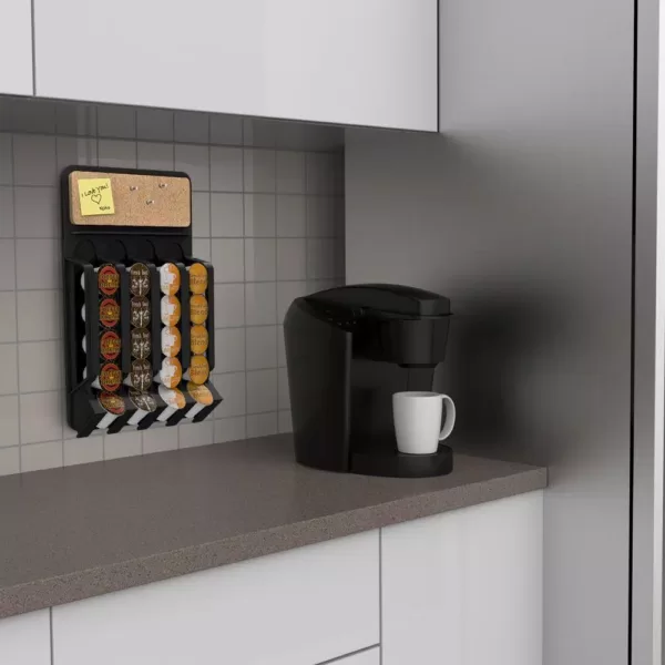 Mind Reader Mounty 20-Capacity Wall Mounted Black K-Cup Dispenser