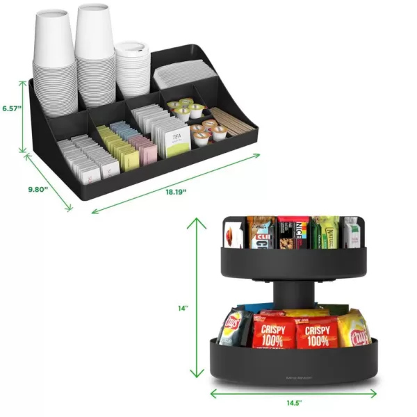 Mind Reader Organizer Black for Coffee Condiments and Snacks