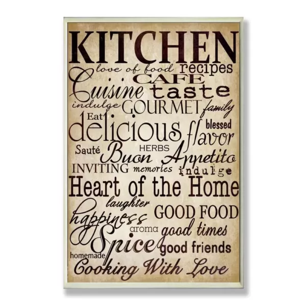 Stupell Industries 12.5 in. x 18.5 in. "Words In The Kitchen Off White" by Gplicensing Printed Wood Wall Art