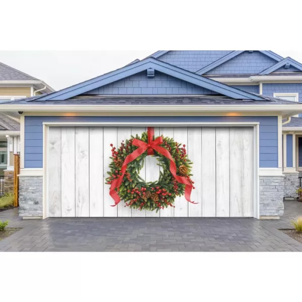 My Door Decor 7 ft. x 16 ft. Christmas Wreath-Christmas Garage Door Decor Mural for Double Car Garage