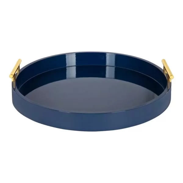 Kate and Laurel Lipton 16 in. x 3 in. x 16 in. Navy Blue Decorative Wall Shelf