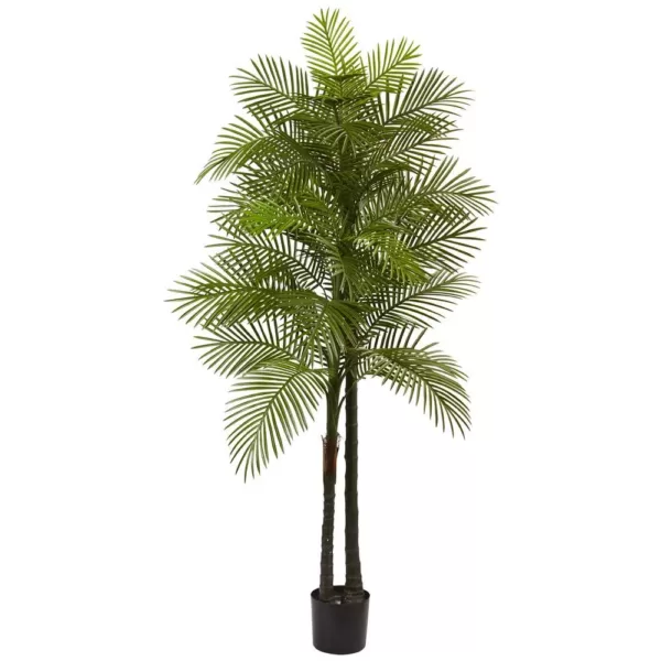 Nearly Natural Indoor and Outdoor 7 ft. Double Robellini Palm Tree UV Resistant