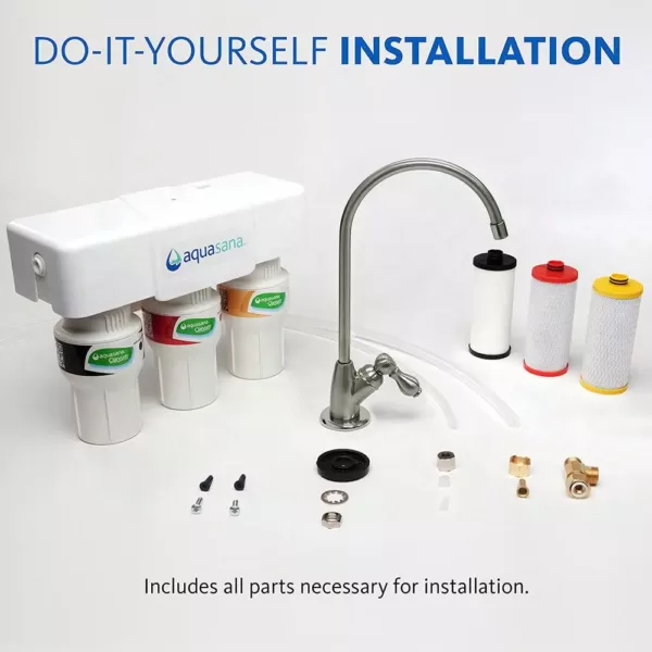 Aquasana 3-Stage Under Counter Water Filtration System with Faucet in Oil Rubbed Bronze