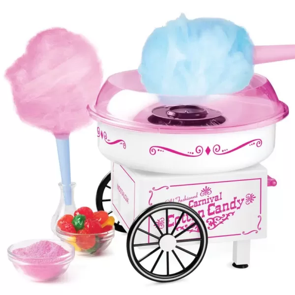 Nostalgia Vintage Pink Cotton Candy Maker with 2 Cotton Candy Cones