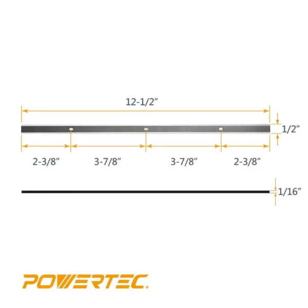 POWERTEC 12-1/2 in. High-Speed Steel Planer Knives for Performax 240-3749 (Set of 2)