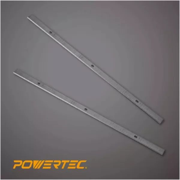 POWERTEC 12 in. x 15/32 in. x 1/16 in. High-Speed Steel Planer Knives (Set of 2)